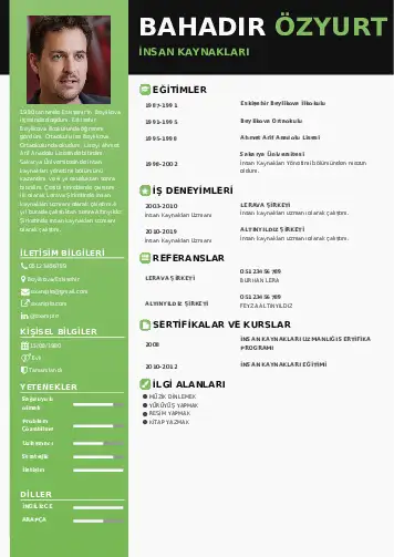 İnsan Kaynakları Cv Örnekleri cv indir